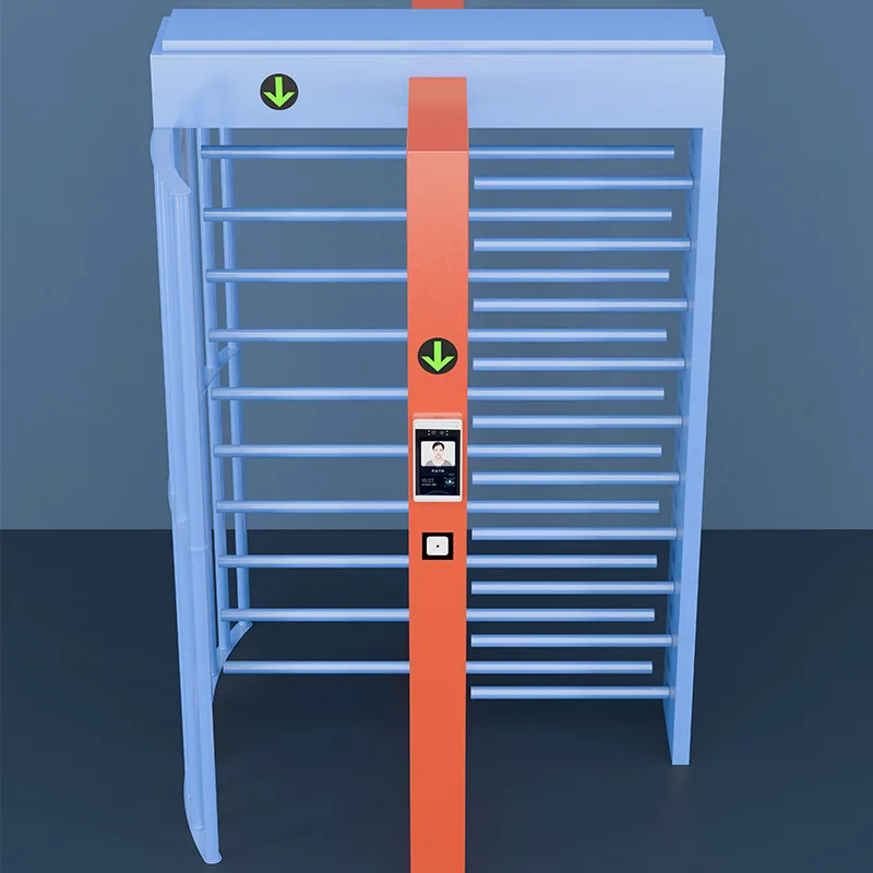Full Height Access Control Turnstile Door Painted Cross Turnstile Code Charge Swing Barrier for Stadium Shared Access Control