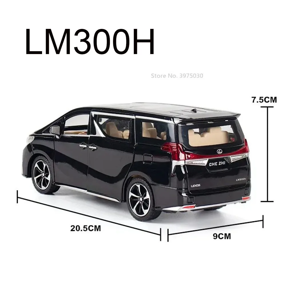 1:24 Vellfire LM300H MPV Giocattoli Modelli di auto Metallo pressofuso con tirare indietro Suono Luce Porte aperte Collezione Regali per ragazzi Bambini