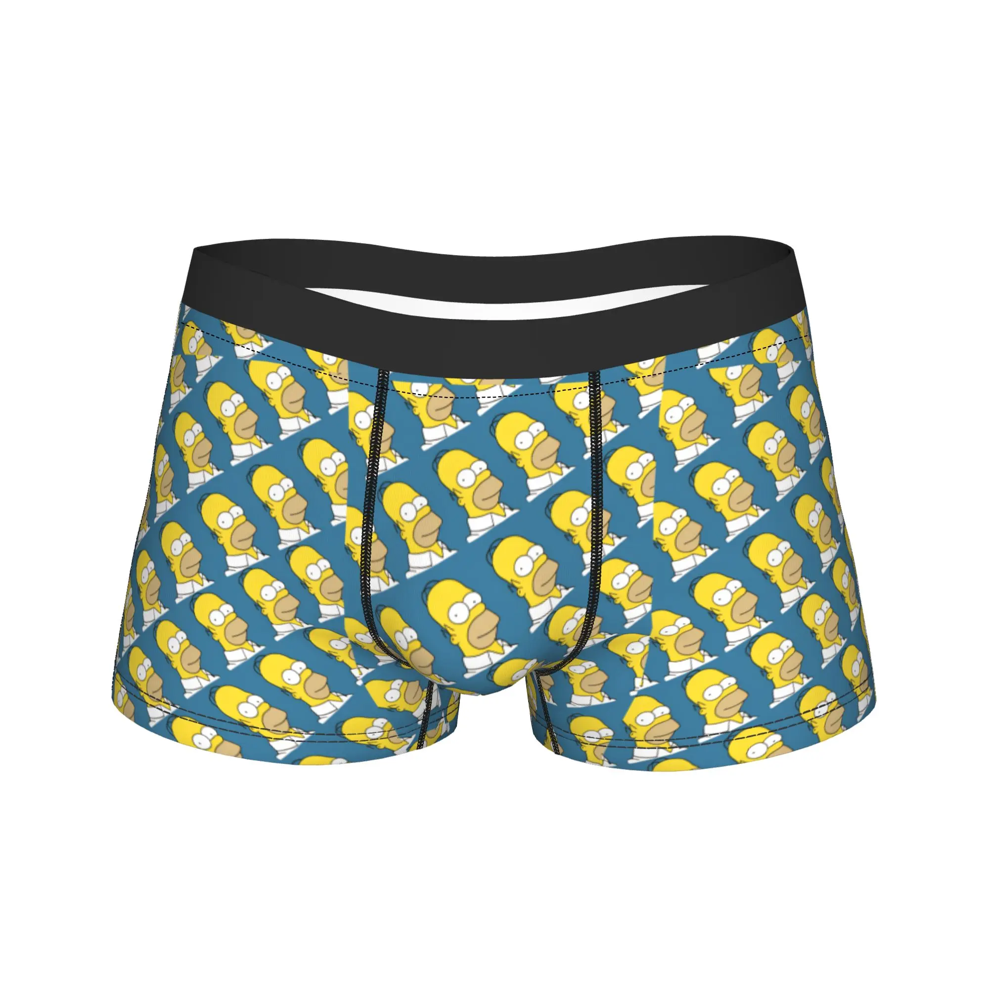 

S-Simpsons Homer Face Pattern Boxer Brief Underwear Hot Sale Men's Classic Trunk Print Plus Size Panties