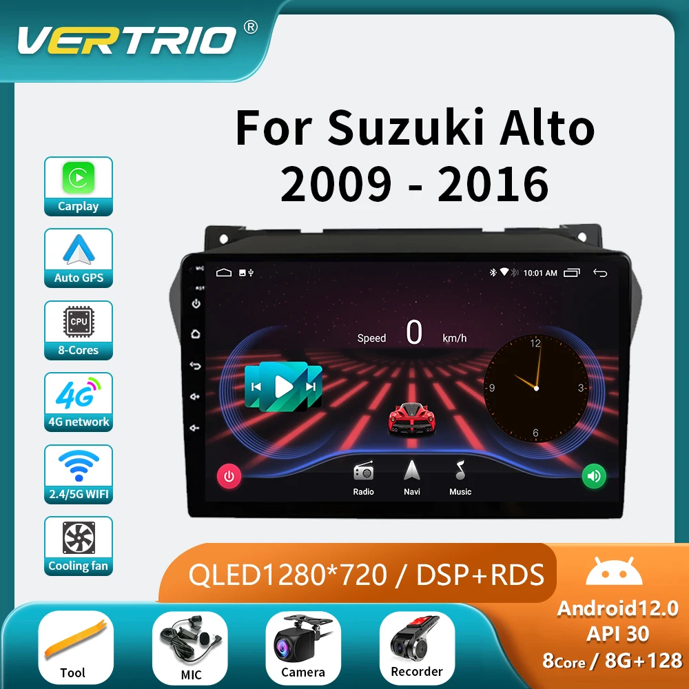 

8+128G Android 12 For Suzuki Alto 2009 2010 2011 2012 2013 2014 2015 2016 Multimedia Stereo Car DVD Player Navigation GPS Radio