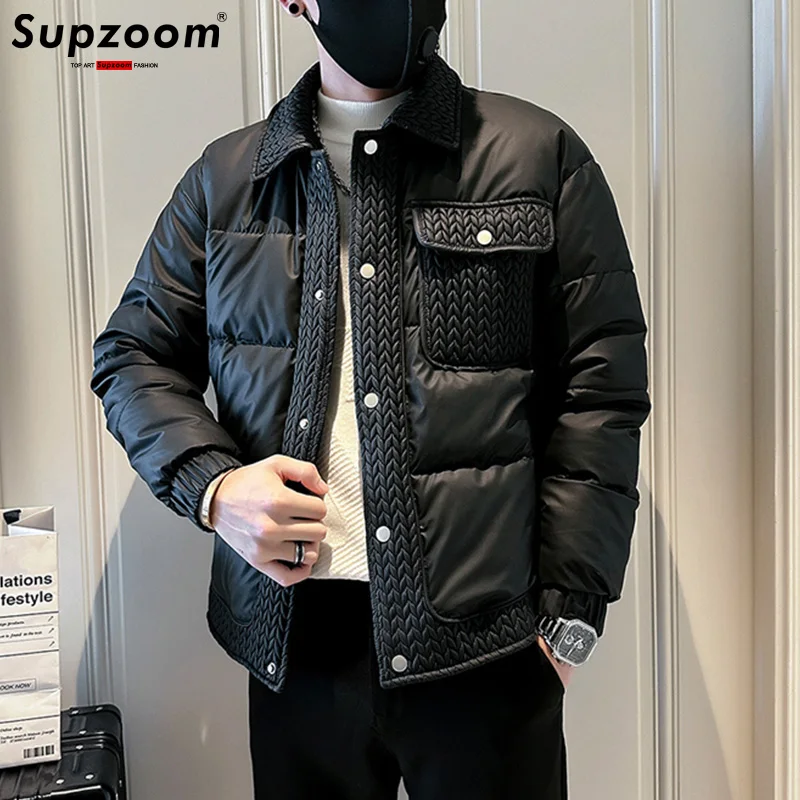 Supzoom New Arrival Top Fashion Casual Splicing Mens Winter Trendy Bread Suit Couple Cotton-padded Jackets And Coats