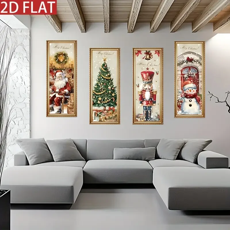 4 طائرات ثنائية الأبعاد، وديكورات حفلات المهرجانات الداخلية، وزخارف عيد الميلاد وأقمشة معلقة لعيد الميلاد #1