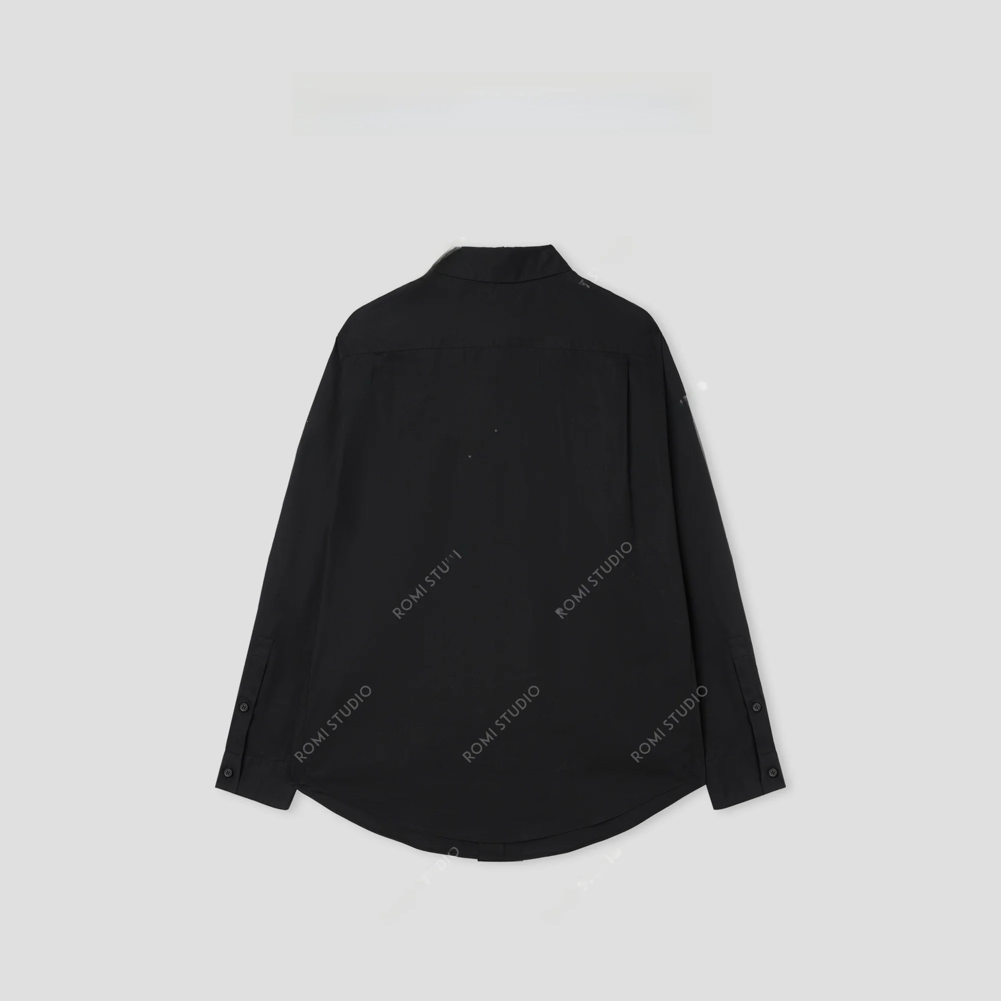 

Romi Studio High-Tead-Count Long-Pile Cotton lin Loose-Fit Long-Sve irt ex C505 Versatile Collar Classic