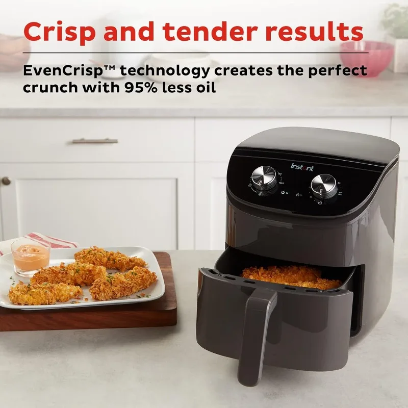 Air Fryer com tecnologia ainda mais nítida, Ajuste facilmente o tempo e a temperatura para refeições rápidas, Receita 100 + no aplicativo, 4QT