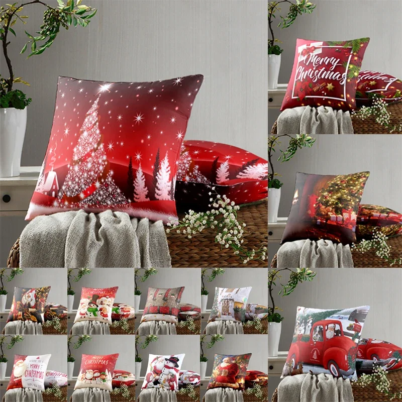 Home Decoration Christmas Print Poly Poly Poetry Cushion Cushion Cushion Cushion Christmas Decoration Cushion funda de almohada