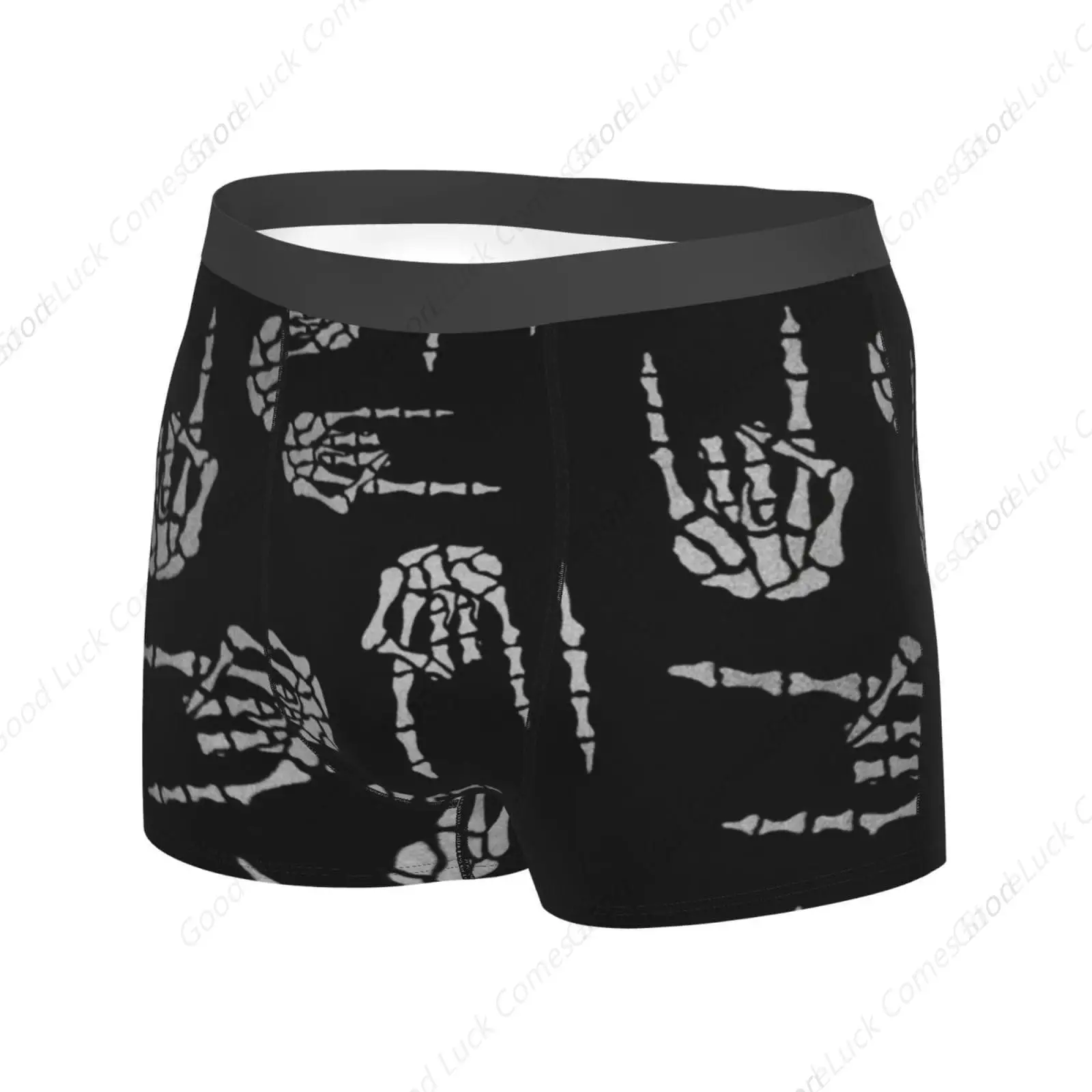 Heavy Metal Skull Rock Hand Comfortable And Breathable Men'S Multi-Faceted Flat Angle Underwear Small