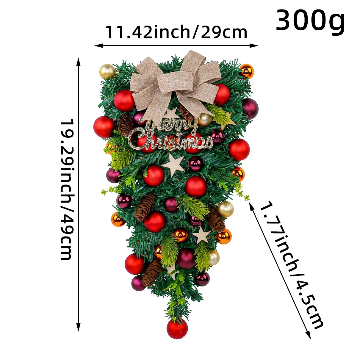High Quality Handmade Christmas Wreath Decoration Elegant Artificial Pine Cones Garland for Front Door Holiday Ornament