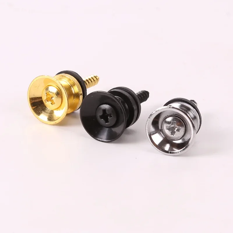 2Pcs Metal Guitar Strap Button Strap Fixing Pin With Fixing Screw Guitar Strap Lock Knob With Lock Classical Guitar