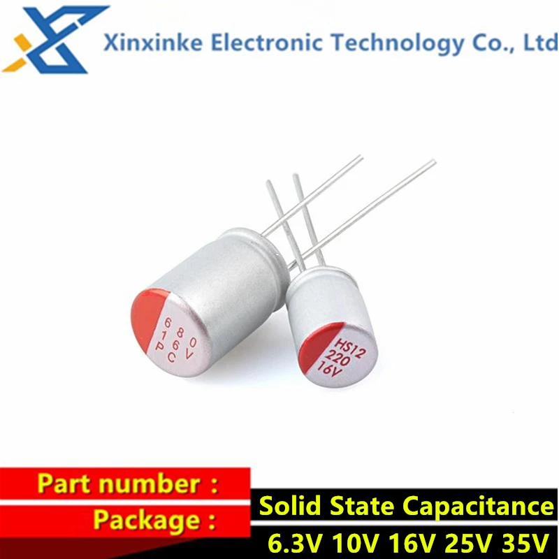 5 szt. Kondensator zanurzeniowy pojemność półprzewodnikowy 25V 35V 50V 63V 100 220 V UF/270/390/470/560/680/820/1000 UF w magazynie — zdjęcie 3