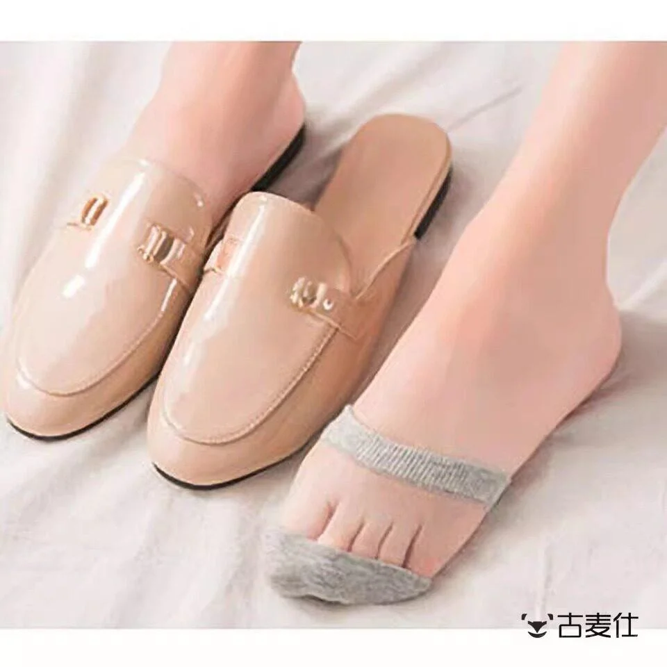 Transparent Ice Silk Half Palm Socks Women's Front Foot Palm Summer Thin Pure Color Invisible Student Short Socks