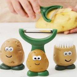 Stainless Steel Vegetable Cleaning Brush, Potato Peeler, Fruit and Vegetable Cleaning Brush, Light and Durable, Easy to Take Car