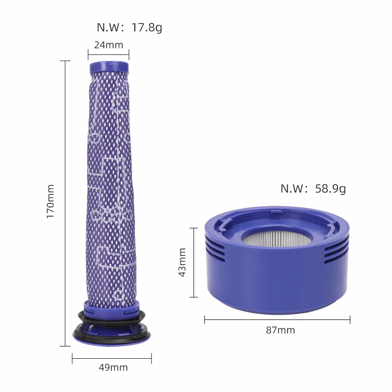 Ersatz des hinteren Filters hepa Ersatz des hinteren Filters kompatibel mit Dyson v7-und v8-Akku-Staubsaugern vor/nach dem Filter zubehör