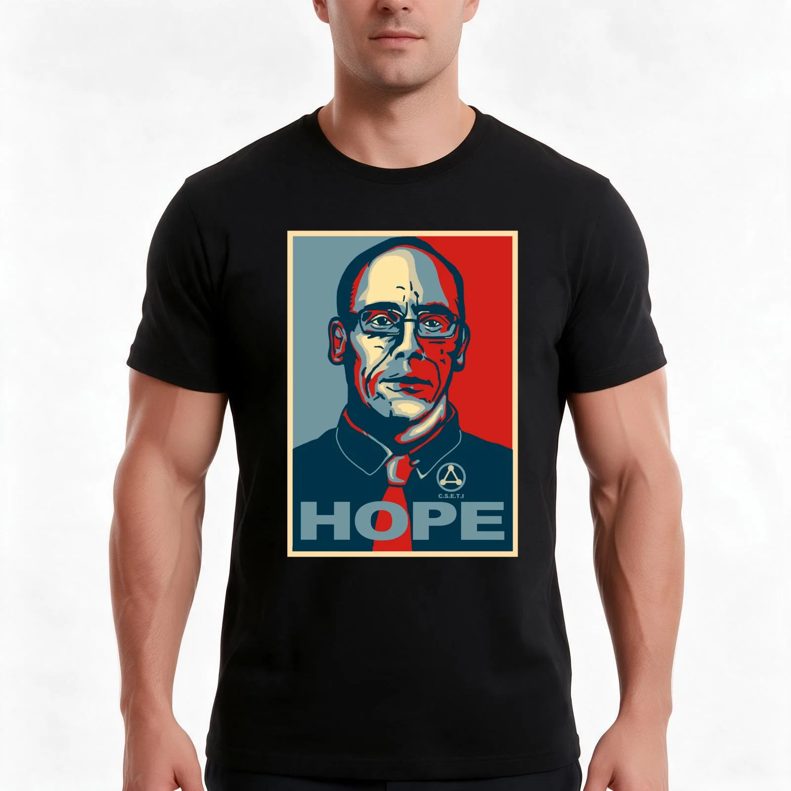 STEVEN GREER HOPE {Shepard Fairey Style) Created by Stewart Moir T-Shirt, Summer Casual Cotton Tee, Oversized Streetwear Tops