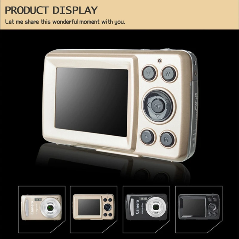 Digital Camera,Portable Cameras 16 Million HD Pixel Compact Home Digital Camera for Kids Teens Seniors Black