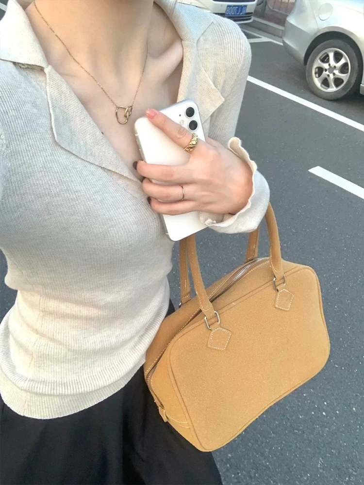 Slim Fit Knitted Base Shirt Women's V-neck Pullover Inner Wear Outer Wear Spring Autumn Winter Fashionable Body Shaping Top