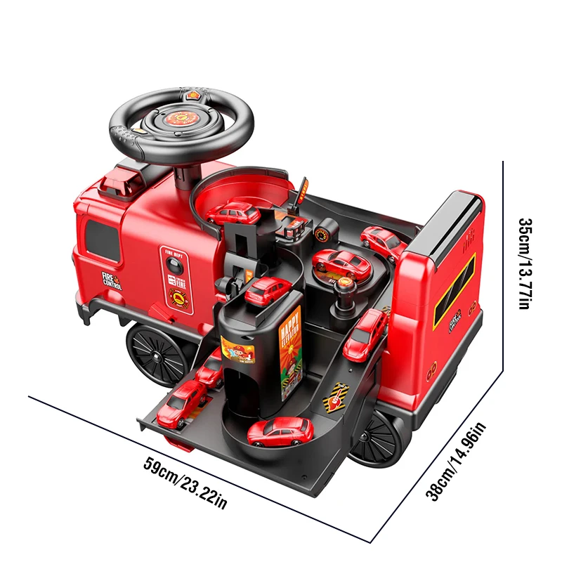 Fahrt mit dem Auto für Kleinkinder Baby 2 in1 elektrische Feuerwehr auto Polizei Schiebe wagen mit unter Sitz Lagerung Kinder frühe Bildung Geschichte Spielzeug