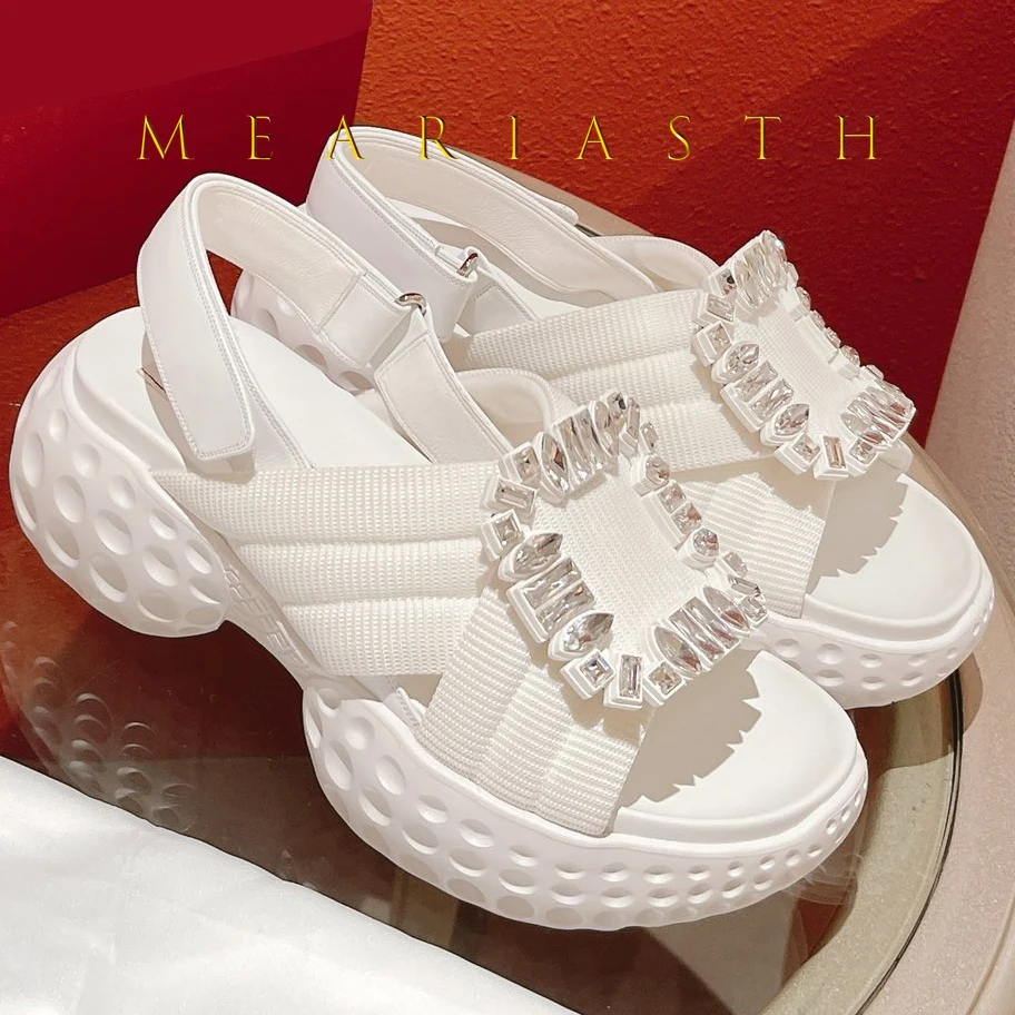 أحذية النساء Size35-41 الصنادل الكريستال سوبر عالية الكعب المفتوحة تو منصة مسطحة مضخات مطوي أحذية مصممين Zapatillas De Mujer