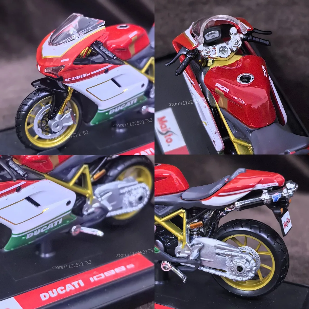 Limitado escala 1:18 ducati 1098s mini modelo de motocicleta, réplica de carro em miniatura brinquedo de presente de natal para crianças