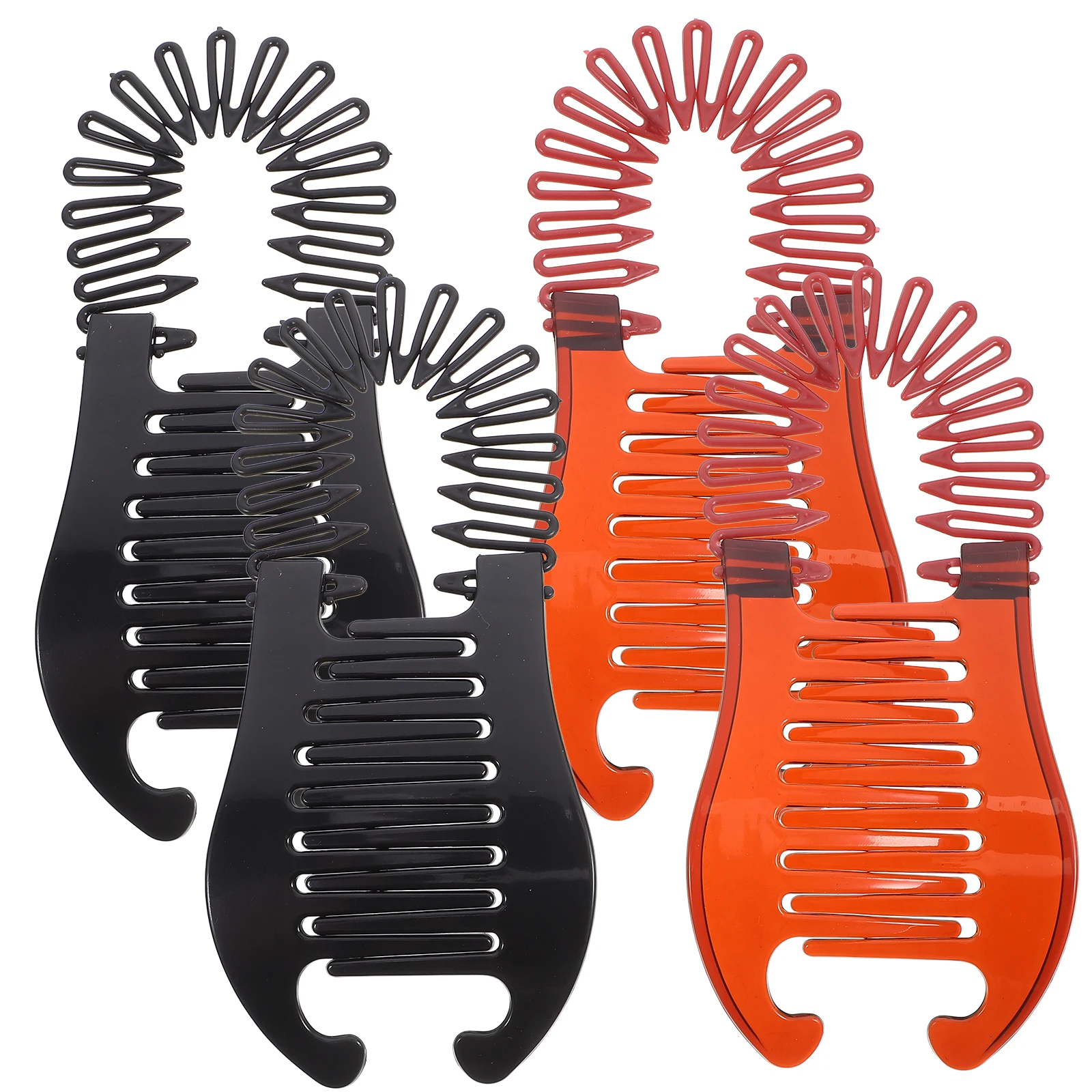 

4pcs Plastic Hair Clips Banana Accessories Ponytail Holder Reusable NonSlip WomenHairpins StylingTool Fashion Chic