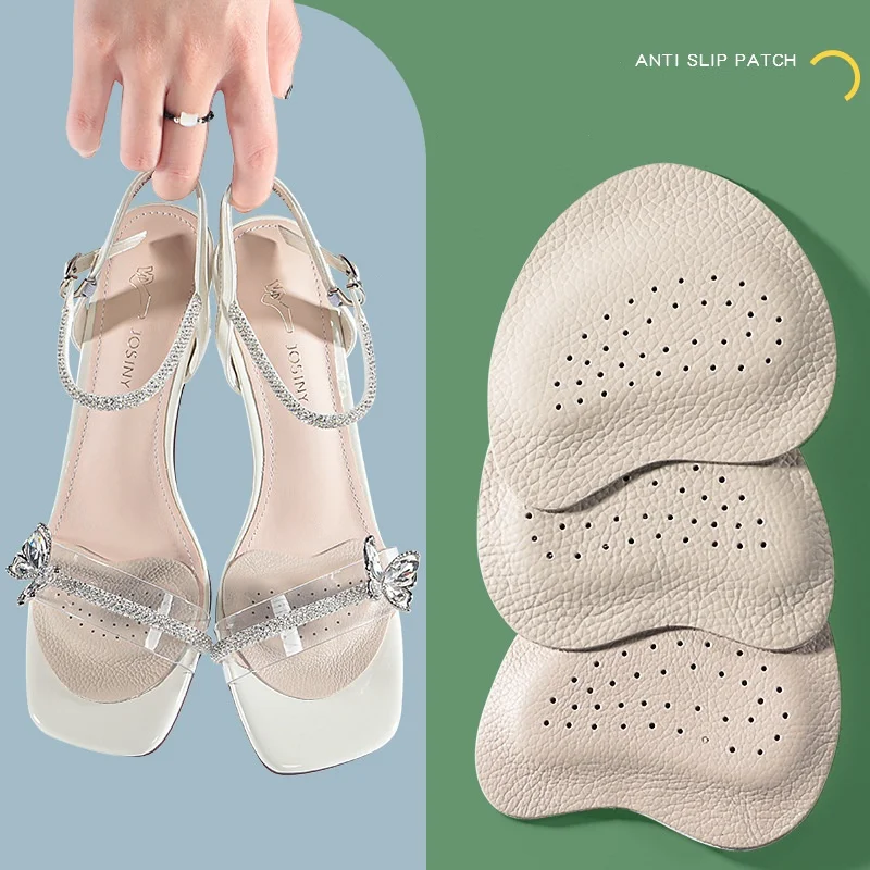 Cowhide Sweat-absorbing Anti-slip Forefoot Pads Pain-relieving Pads For Sandals And High Heels Anti-squeezing Foot Pads