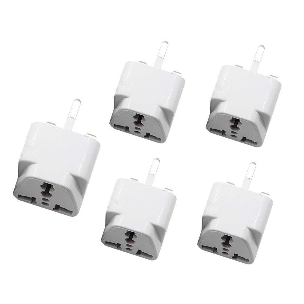 UK Plug Travel Adapter Grounded Universal Plug for US To Class G Countries UK Ireland Hong Kong and More 5 Pack White