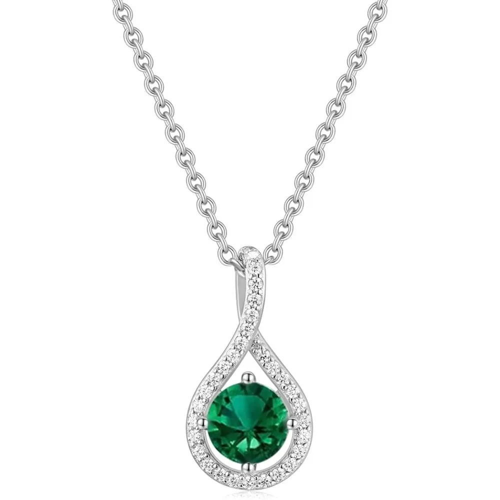 

925 Sterling Silver Necklace for Women Cubic Zirconia Round Cut 1.25CT Pendant Necklace Dainty Jewelry for Women