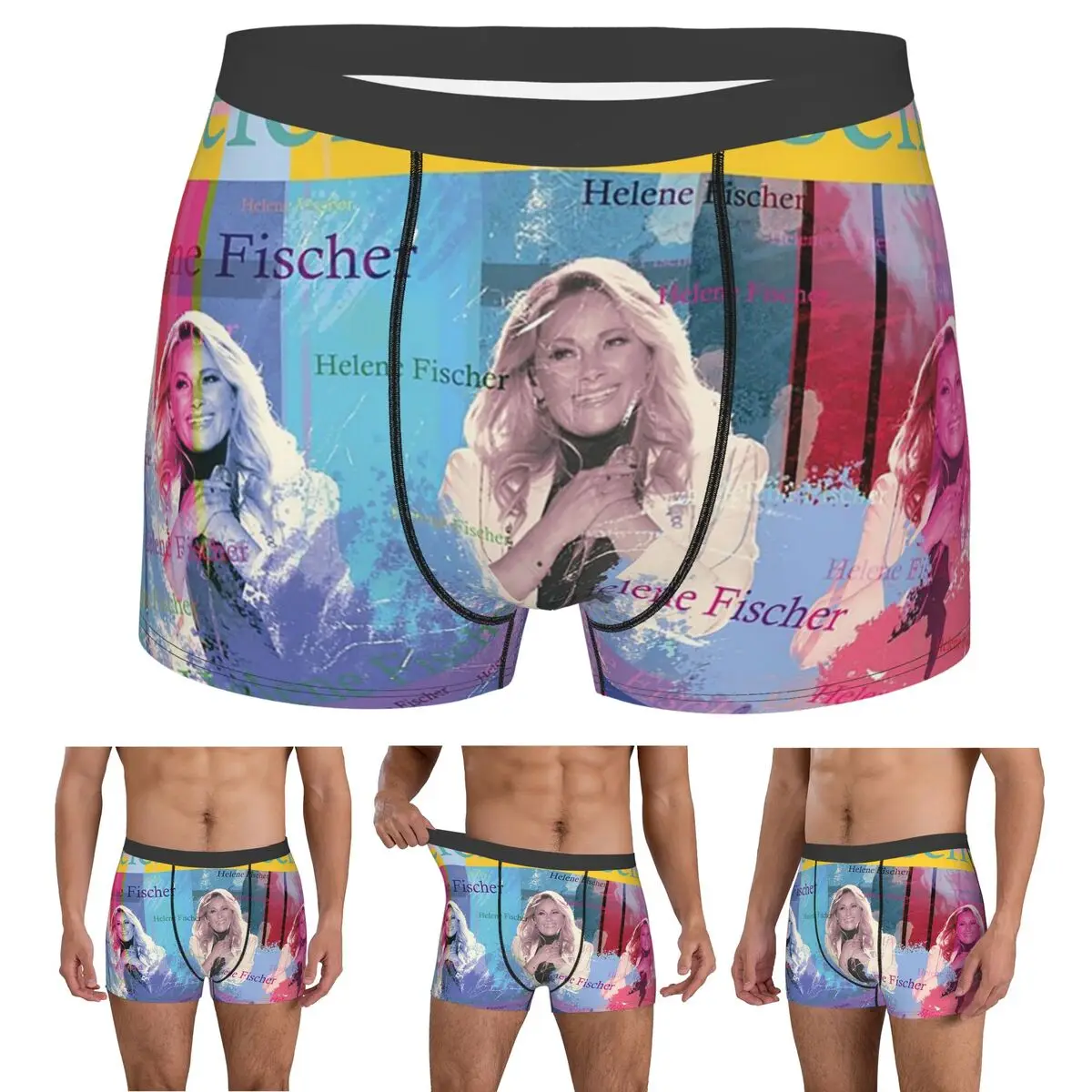 

Boxer Underpants Shorts Helene Fischer Portrait Panties Men's Breathable Underwear for Homme Man Boyfriend Gifts