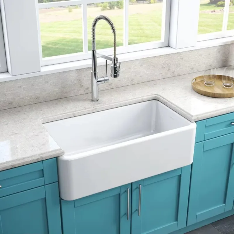 Smooth Kitchen Sink Resin White Apron Kitchen Sink Pure Acrylic Sink Kitchen PX