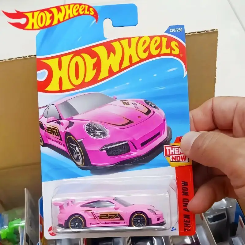 2025 핫휠 케이스 L C4982 # 220 포르쉐 911 GT3 RS 핑크 옛날과 지금 1:64 다이캐스트 모델카 장난감 소년 휴일 선물