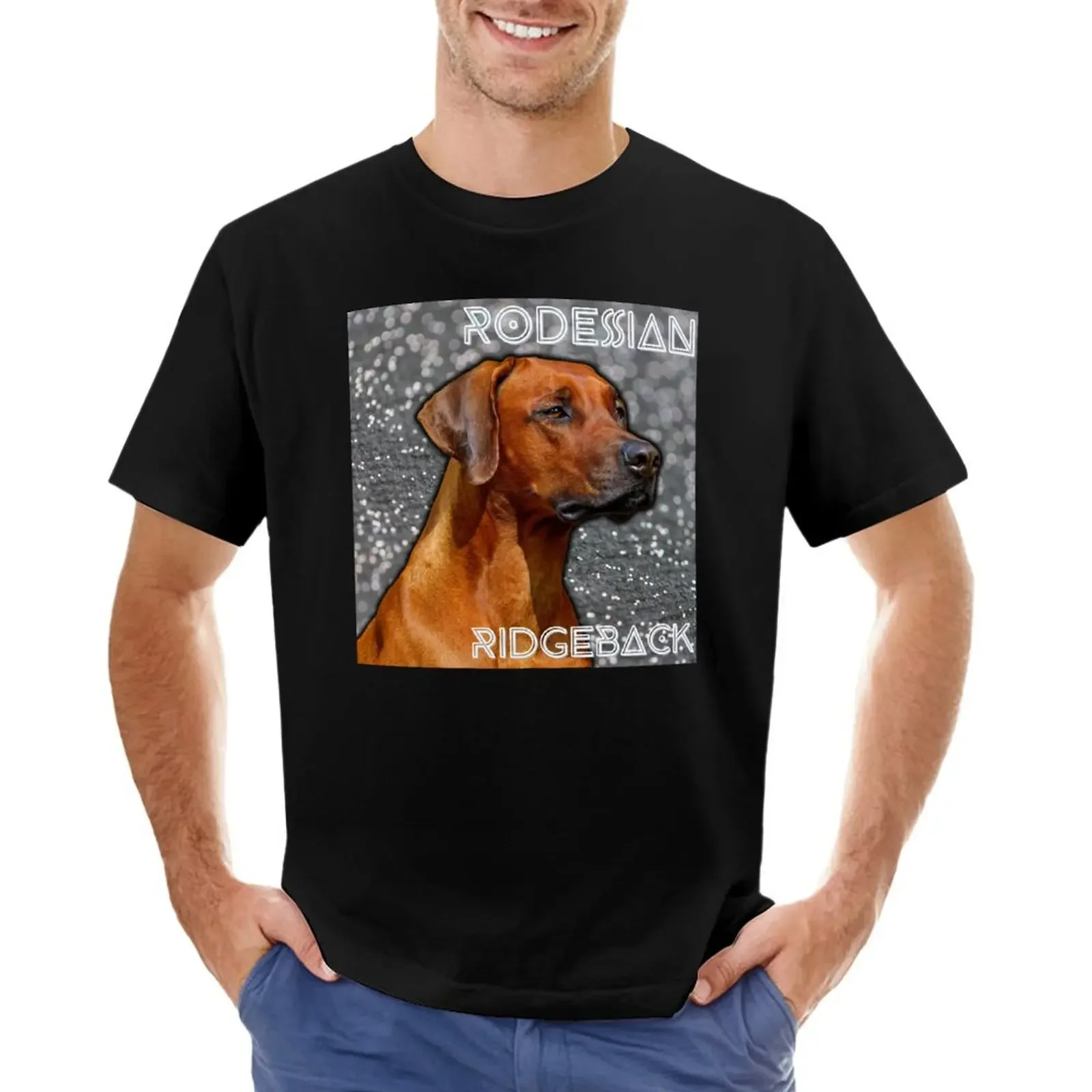 Rhodesian ridgeback portrait T-shirt plain korean fashion men workout shirt