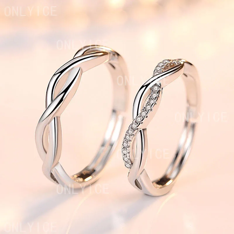 

925 Sterling Silver Zircon Weaving Engagement Ring Fashion Jewelry Charm Grace Wedding Accessories