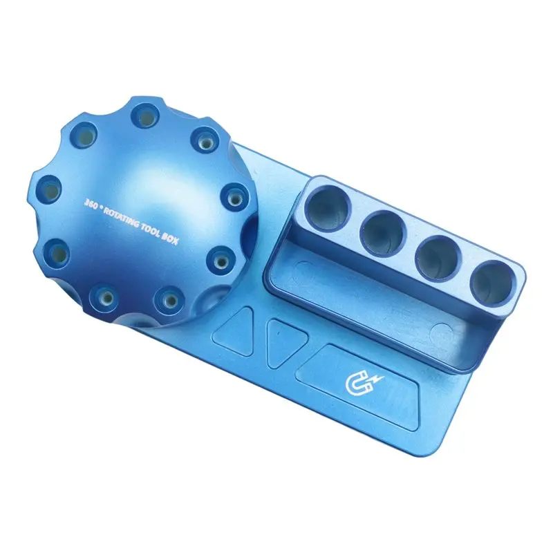 

B17B Mobile Phone Repair Screwdriver Storage Rack Rotating Parts Box Magnetic Tool Box 360-Degree Rotating Storage Rack