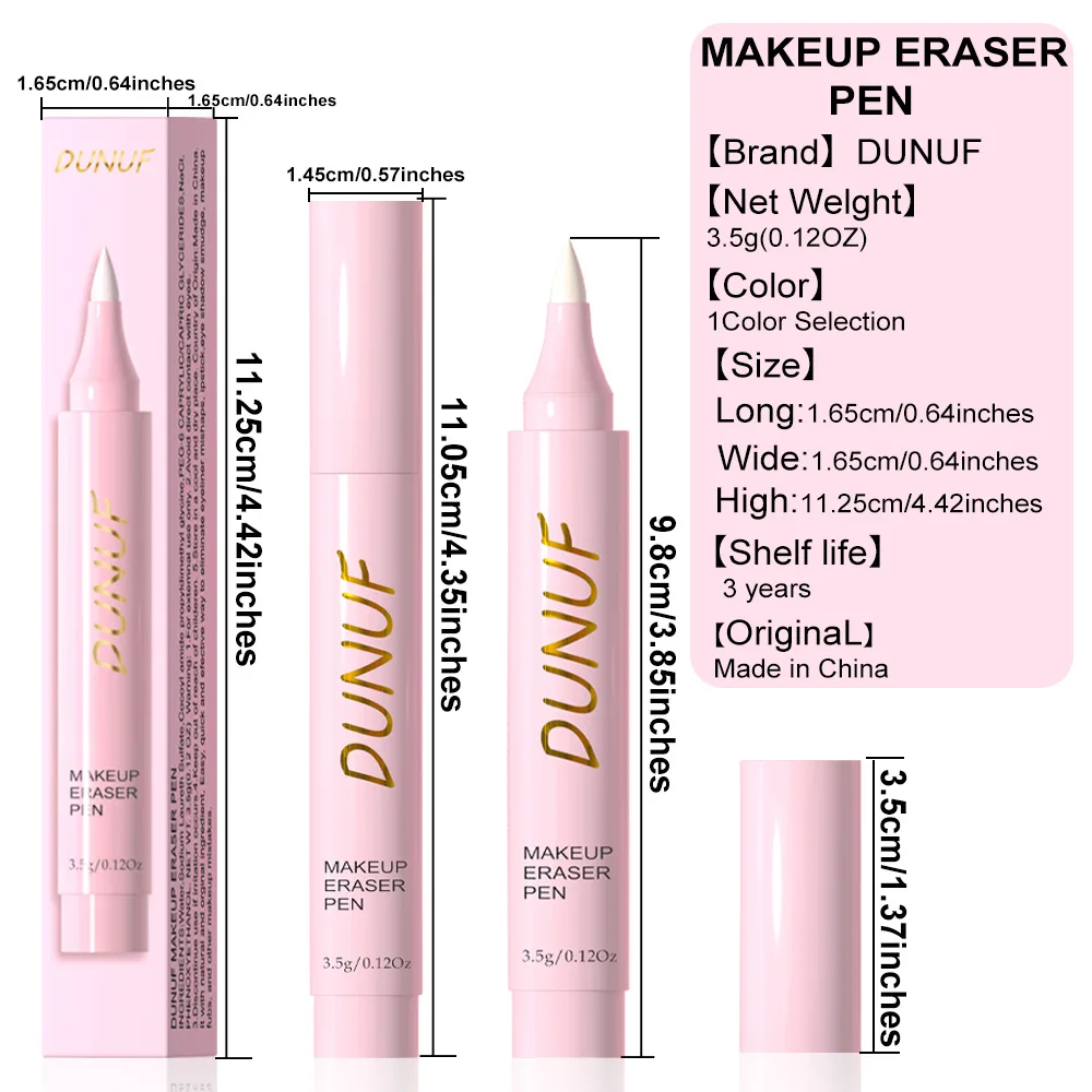 Makeup Corrector Pen for Lips Eyes Face Instant Smudge Eraser Waterproof Makeup Remover Stick Travel Size Gentle Formula