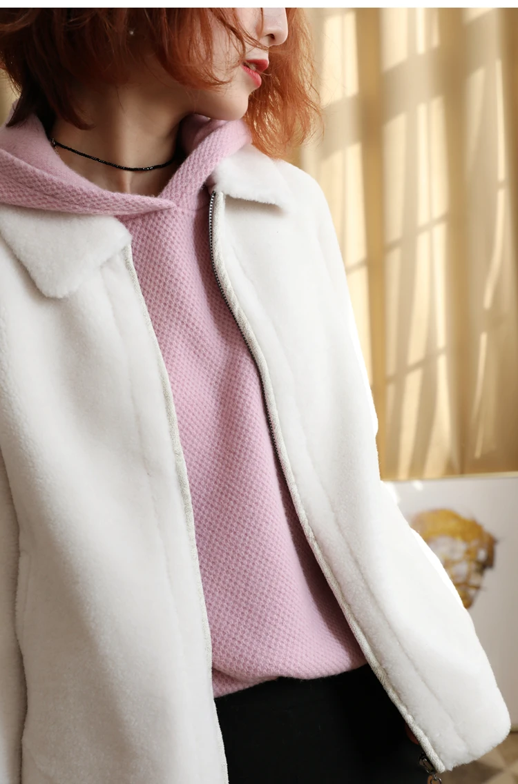 Goat cashmere sweater hooded sweater women\'s wool loose coat autumn and winter sweater pullover