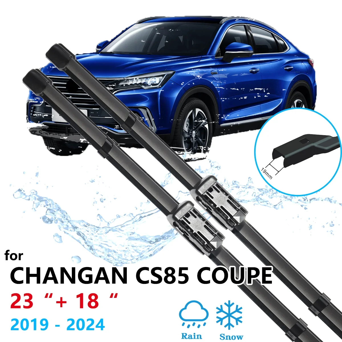 

Для Changan CS85 Coupe 2019 ~ 2024 передний и задний комплект резаков, лезвия дворников, замена окон, чистка окон, автозапчасти, аксессуары