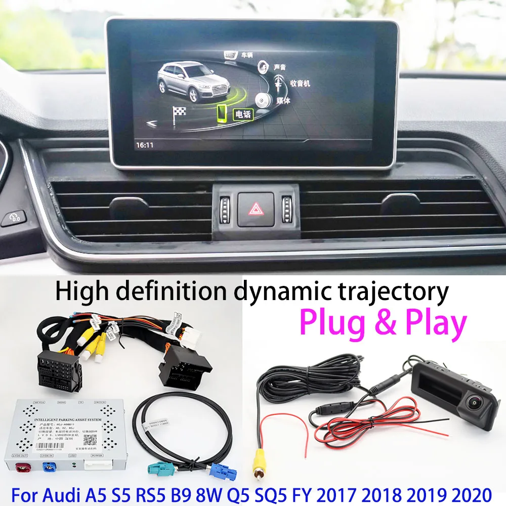 Flugbahn Decoder Reverse Kamera Für Audi A5 S5 RS5 B9 8W Q5 SQ5 FY 2017 2018 2019 2020 Original bildschirm Upgrade Parkplatz Kamera