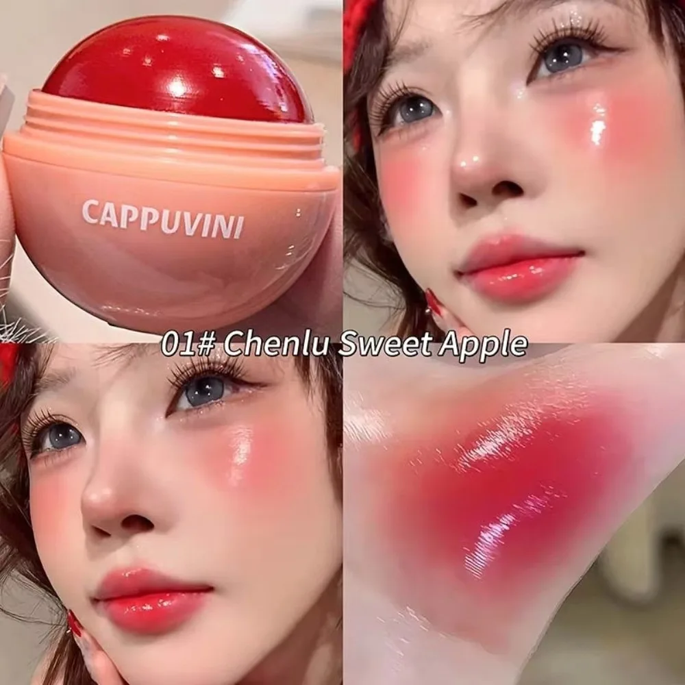 Aufhellender Gesichtssaft-Rouge-Ball, einfache Farbe, natürliche Rötung, Wasser, leichtes Rouge, geeignet für Lippen und Wangen, vielseitig einsetzbar