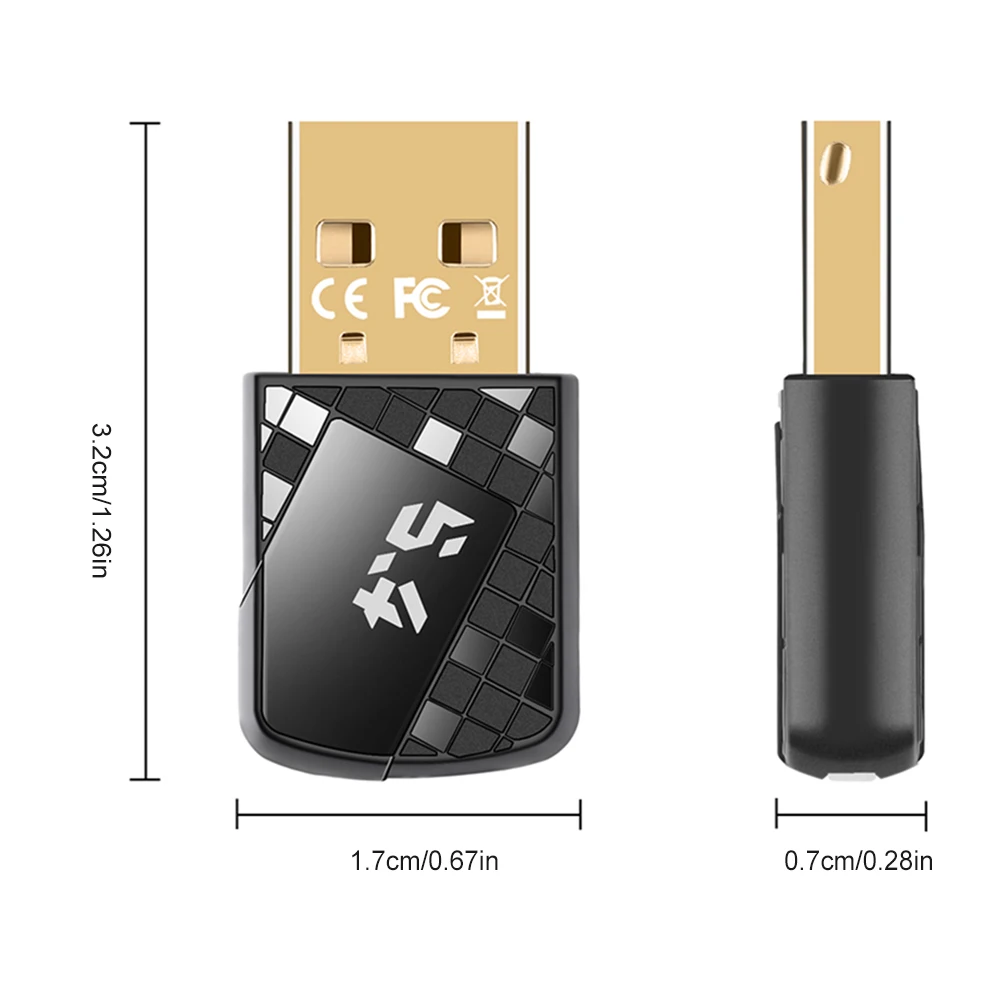 USB Bluetooth-совместимый адаптер 5.4 Dongle Bluetooth-совместимый аудиоприемник для ПК Динамик Беспроводная мышь Клавиатура