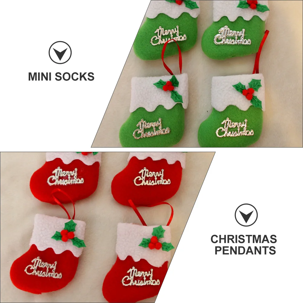 

6 Pcs Ornaments for Christmas Stocking Tree Small Mini Stockings Felt Pink