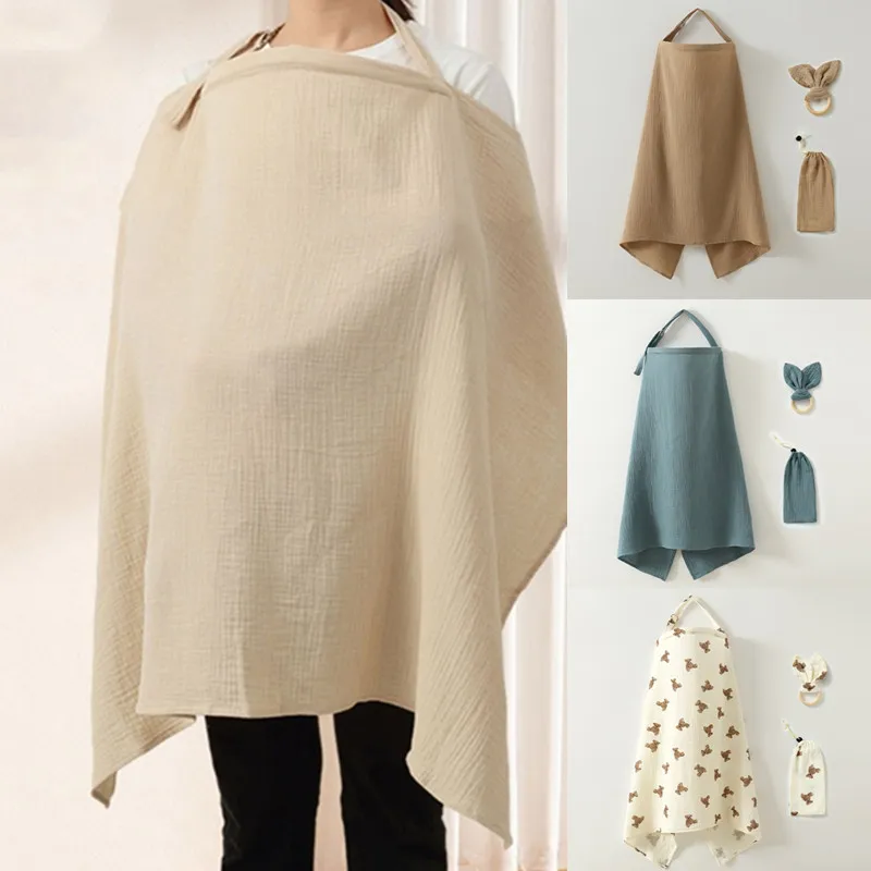 Adjustable Cotton Gauze Baby Nursing Cover Mother Outing Privacy Nursing Apron Towel Breathable Baby Breastfeeding Cover