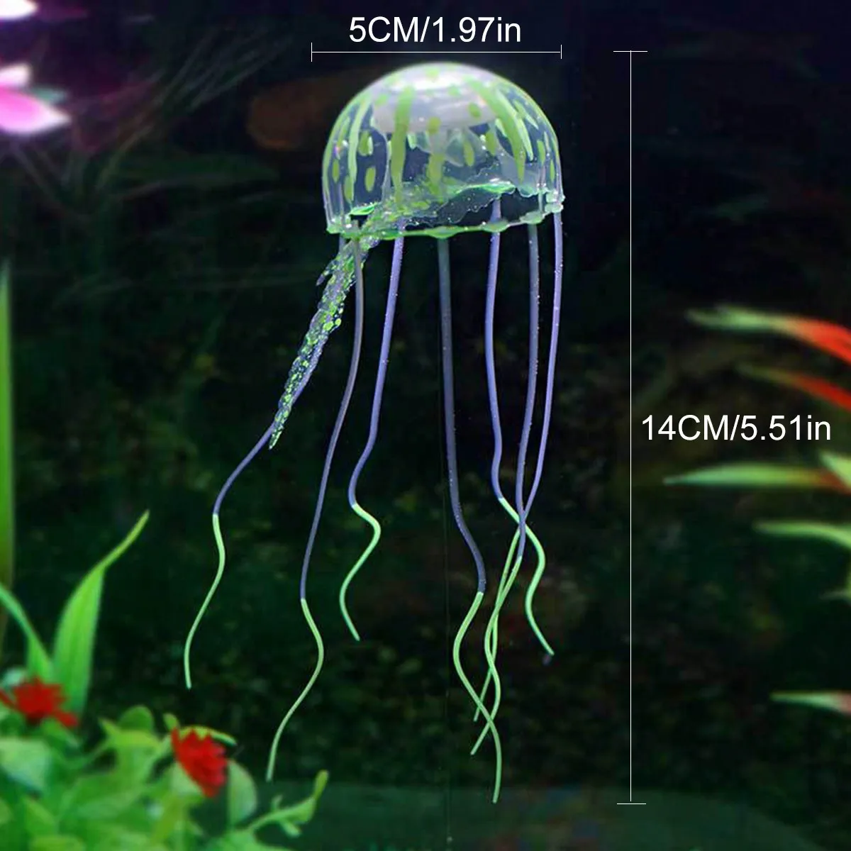 Decorative Artificial Jellyfish for Aquariums in Stunning Colors Soft and Flexible Tentacles Add a Magical Touch to Fish Tank image 4
