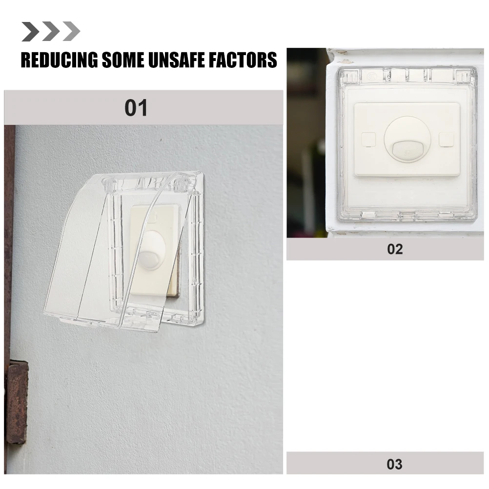 2 Pcs Waterproof Switch Box Doorbell Protector Clear Rain Cover for Outdoor Weatherproof