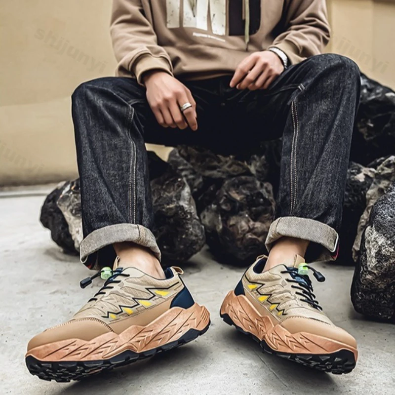 

2025 Spring New Men's Shoes Fashion Trend Outdoor Hiking Leisure Comfortable Non slip Sports Running Casual Platform sneakers