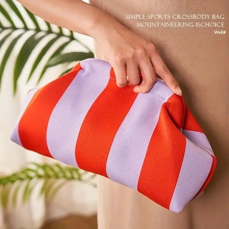 Polyester-Kosmetiktasche mit großer Kapazität, atmungsaktivem Stoff für tägliche Reisen, Einkäufe, lässige Colorblock-Tasche – Detail 10
