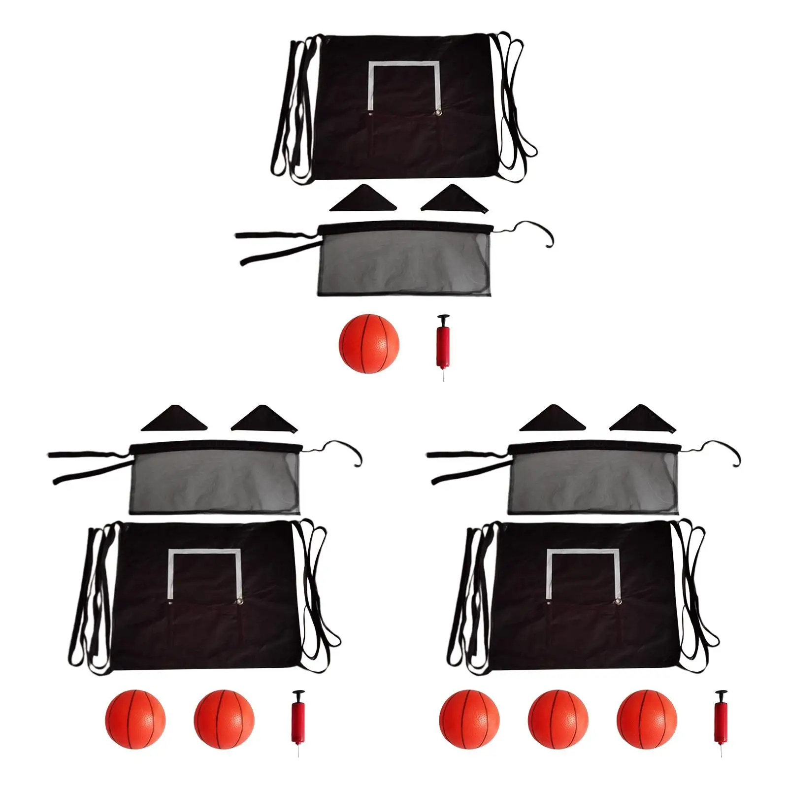 

Trampoline Basketball Hoop Easy Installation with Ball Pump Basketball Training Trampoline Attachment with Connection Ropes