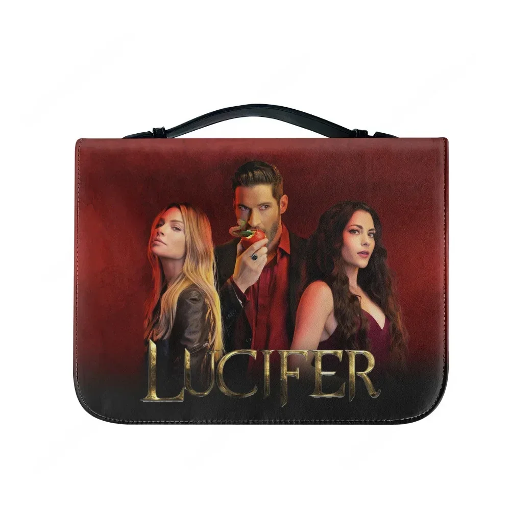 

Lucifer TV series Bible Bags Christian Gifts Lucifer Morningstar Cover Bible Pack Waterproof Leather Bag Pockets Package Case