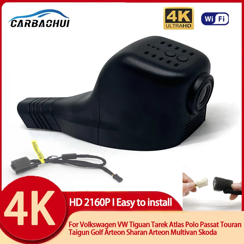 

UHD 4K Car DVR Camera Dash Cam For Volkswagen VW Tiguan Tarek Atlas Polo Passat Touran Taigun Golf Sharan Arteon Multivan Skoda