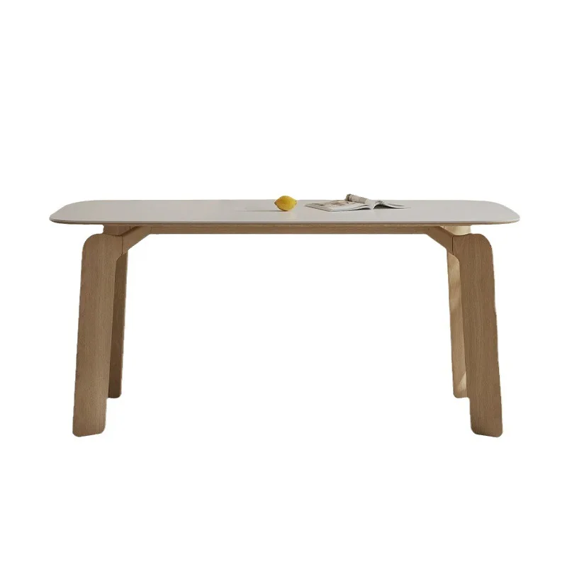 

Log Cream Wind Rock Board Dining Table Rectangular Home Ash Wood Dining Table Nordic Rock Board Dining Table Chairs