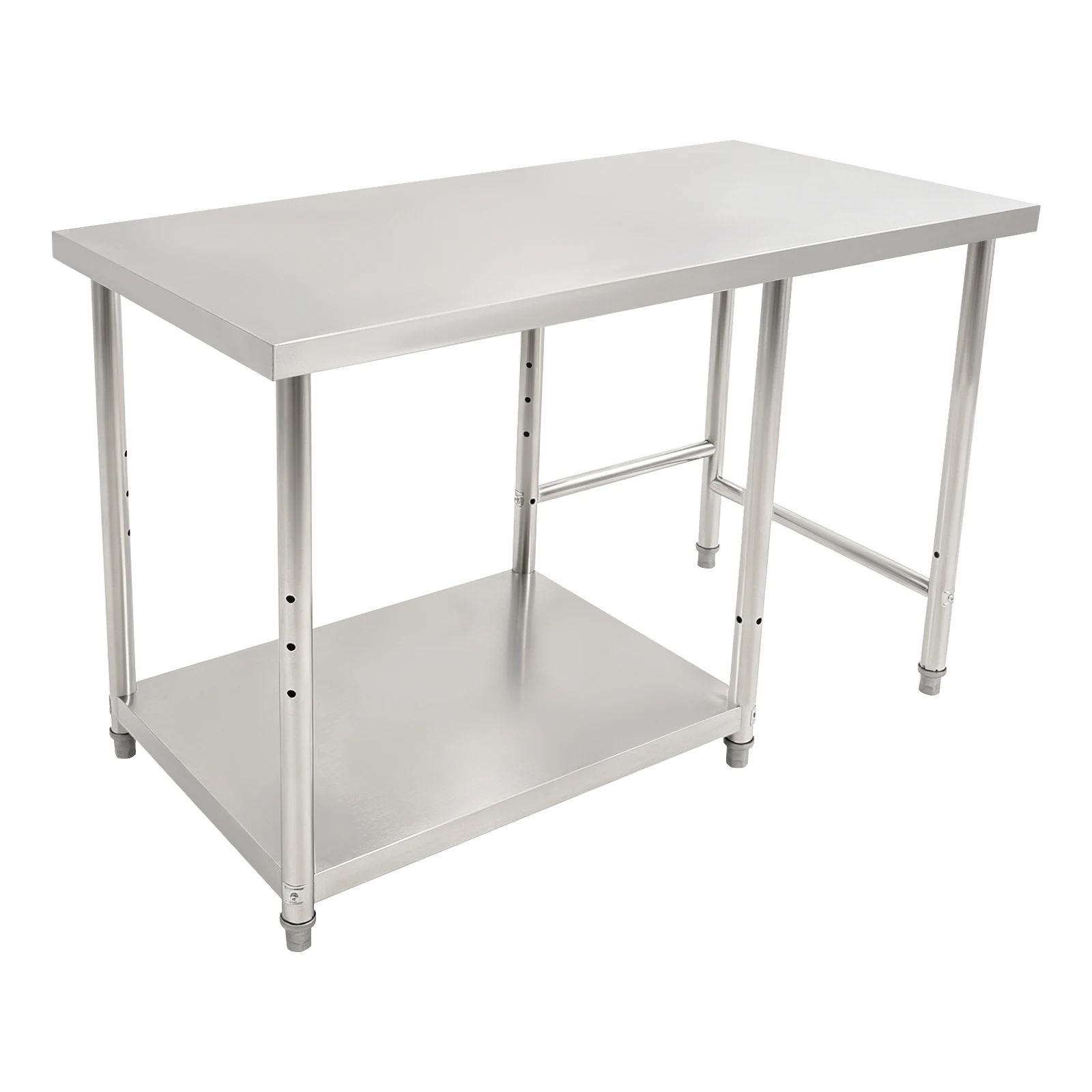 Stainless Steel Work Table, Prep Table with Lower Shelf, Heavy Duty Commercial Kitchen Workstation for Home Restaurant