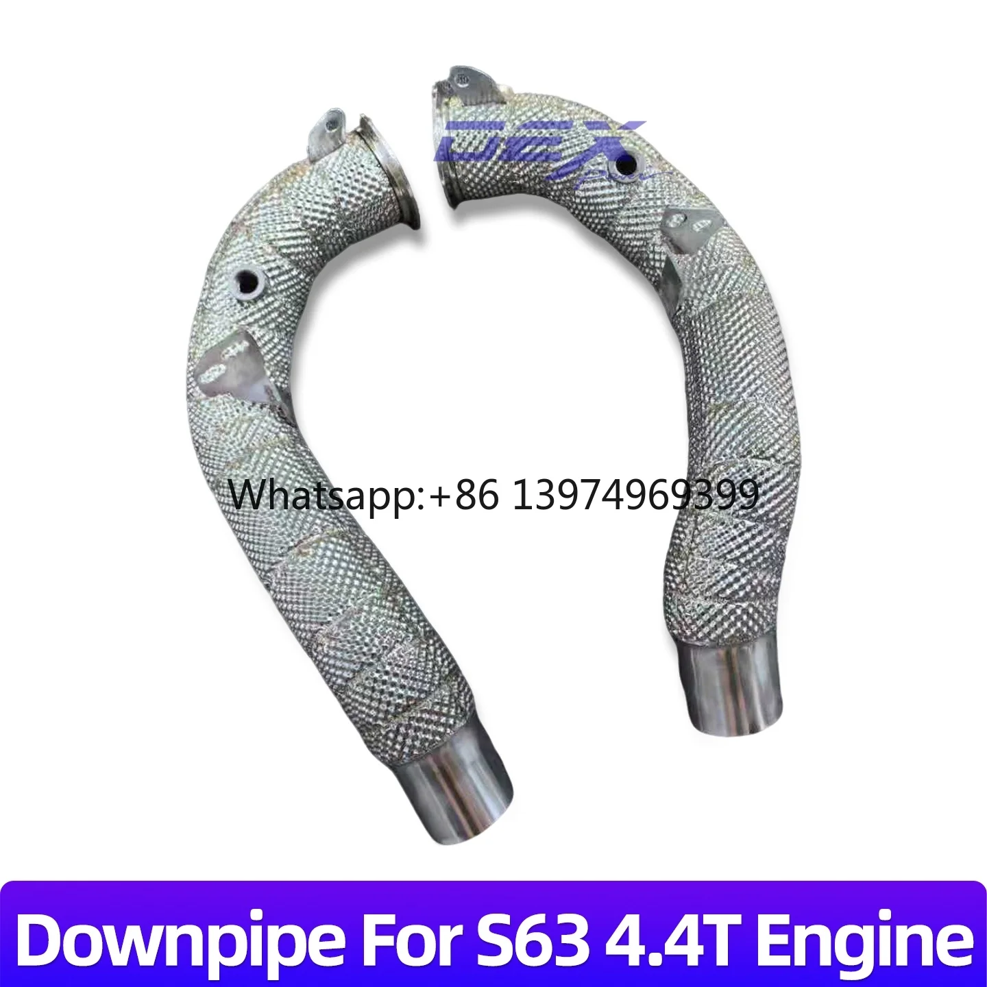 DEX Downpipe for F10 M5 F06 F12 F13 M6 2012-2018 S63 4.4T V8 Engine SS304 Heat Shield High Flow Performance Exhaust Down Pipe